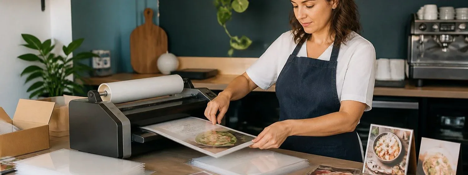 foil laminator craft machine with metallic foil and paper projects
